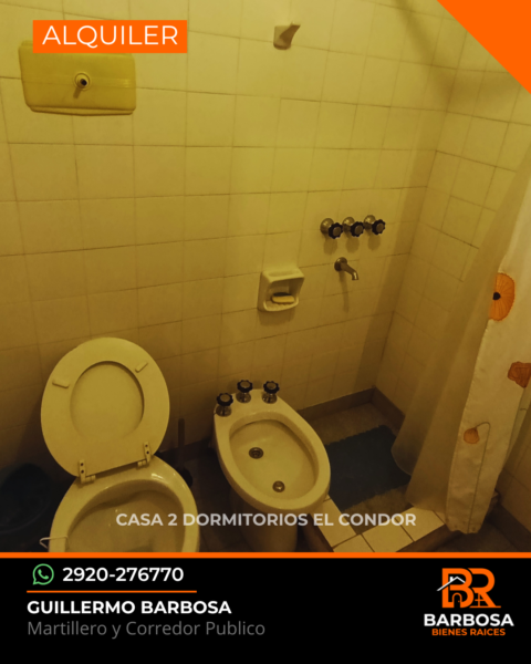 Casa en alquiler permanente · Balneario El Cóndor - 2 Dormitorios