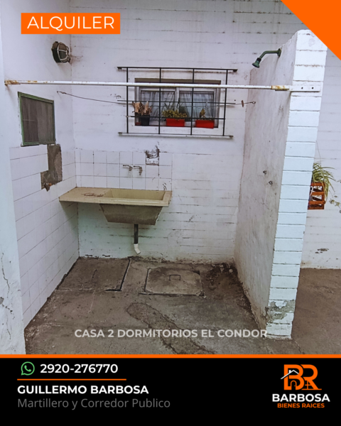 Casa en alquiler permanente · Balneario El Cóndor - 2 Dormitorios