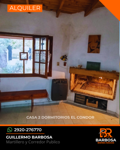 Casa en alquiler permanente · Balneario El Cóndor - 2 Dormitorios