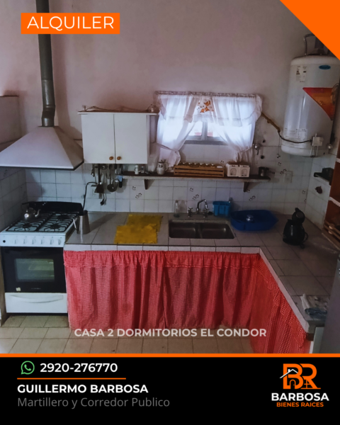 Casa en alquiler permanente · Balneario El Cóndor - 2 Dormitorios