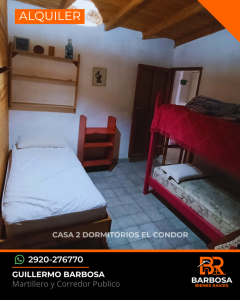 Casa en alquiler permanente · Balneario El Cóndor - 2 Dormitorios