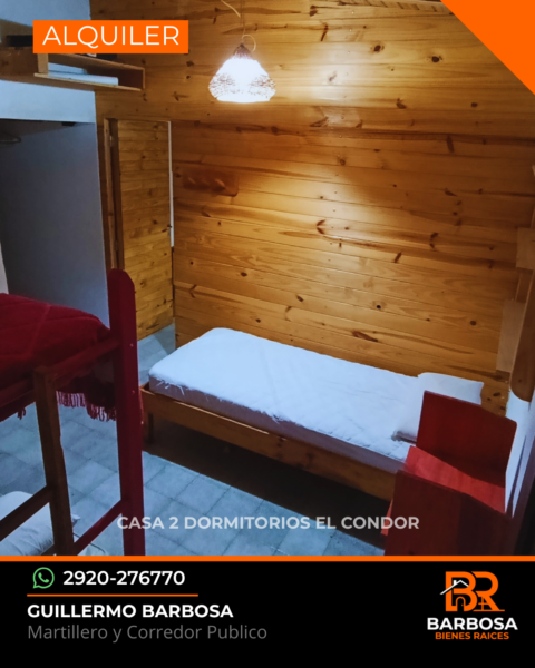 Casa en alquiler permanente · Balneario El Cóndor - 2 Dormitorios